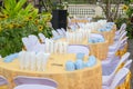 Table set for wedding or another catered event dinner, luxury wedding table Royalty Free Stock Photo