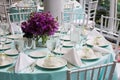Table set for a wedding reception Royalty Free Stock Photo