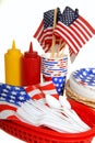 Table setting for a 4th of July picnic Royalty Free Stock Photo