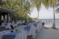 Table setting at a bar on a tropical island Royalty Free Stock Photo