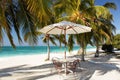 Table setting at beach cafe Royalty Free Stock Photo