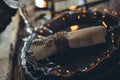 Table setting. beautifully decorated rustic table.