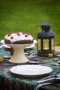 Table setting with chocolate cake Royalty Free Stock Photo