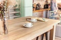 A table setting for coffee on the counter at a coffee house Royalty Free Stock Photo