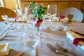 Table setting. A cozy home restaurant awaits guests Royalty Free Stock Photo