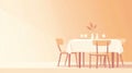 Dinner Table Setting with Chairs and Wine Glasses, Minimalist Interior Design Royalty Free Stock Photo