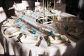 Table Setting for Dinner Parties . Wedding banquet Hall Royalty Free Stock Photo