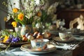 Table setting for Easter celebration