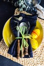 Table setting for Easter dinner Royalty Free Stock Photo