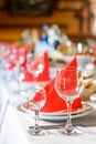 Table setting,festive event and table setting,dishes and snacks when setting tables Royalty Free Stock Photo