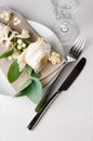 Table setting with floral decoration Royalty Free Stock Photo