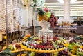 Table setting fruits at the wedding reception Royalty Free Stock Photo