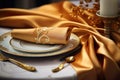 Table setting, harmonious combination of ornaments, dining for various events, wedding invitations, banquet christening