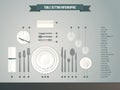 Table setting infographic Royalty Free Stock Photo