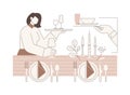 Table setting isolated cartoon vector illustrations. Royalty Free Stock Photo