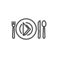 Table setting line icon Royalty Free Stock Photo