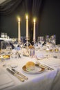 Table setting at a luxury wedding reception Royalty Free Stock Photo