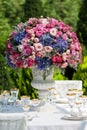 Table setting at a luxury wedding reception Royalty Free Stock Photo