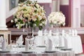 Table setting at a luxury wedding reception