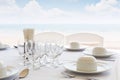 Table setting near beach restaurant Royalty Free Stock Photo