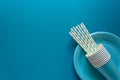 Table setting with paper ware for summer picnic or BBQ Royalty Free Stock Photo