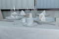 Table setting in a restaurant or a cafe Royalty Free Stock Photo
