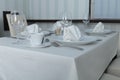 Table setting in a restaurant or a cafe Royalty Free Stock Photo