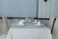 Table setting in a restaurant or a cafe Royalty Free Stock Photo