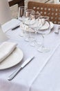 Table setting at restaurant ready to serve Royalty Free Stock Photo