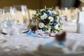 Table setting,restaurant serving,restaurant interior,empty glass Royalty Free Stock Photo