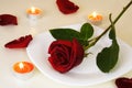 Table Setting for Romantic Candlelight Dinner Royalty Free Stock Photo