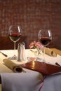 Table Setting for Two with Wine Royalty Free Stock Photo