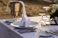 Table setup for dinner Royalty Free Stock Photo