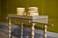 Table with show bread, Model of Tabernacle, tent of meeting in Timna Park, Negev desert, Eilat, Israel Royalty Free Stock Photo