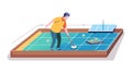 Table Shuffleboard Game Vector Illustration, vector design Generative AI Royalty Free Stock Photo