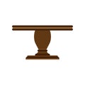 Table side view vector icon furniture isolated interior. Business empty element desk wooden advertise. Cartoon decor room