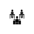 Table sitting trainer icon. Simple business indoctrination icons for ui and ux, website or mobile application Royalty Free Stock Photo