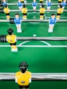 Table soccer game. Close-up. Toning. Mobile photography. Vertical shot Royalty Free Stock Photo