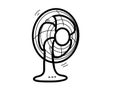 Table stand fan electric turbin air illustration isolated line design icon