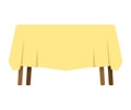 Table with tablecloth isolated. Furniture on white background