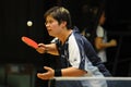 Table tennis action