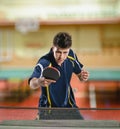 Table tennis action