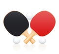 Table Tennis Bats Crossed Ping Pong Paddles White Ball Royalty Free Stock Photo