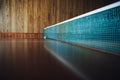 Table tennis blue net with reflection Royalty Free Stock Photo