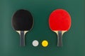 Table tennis equipment, racks and balls Royalty Free Stock Photo