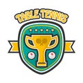 Table tennis five-star private club emblem isolated illustration