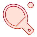 Table tennis flat icon. Ping pong vector illustration isolated on white. Table tennis racket and ball gradient style Royalty Free Stock Photo