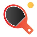 Table tennis flat icon. Ping pong vector illustration isolated on white. Table tennis racket and ball gradient style Royalty Free Stock Photo