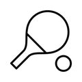 Table tennis flat line icon. Tennis racket and ball ,equipments for game sport. Outline sign for mobile concept and web design, Royalty Free Stock Photo