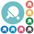 Table tennis flat round icons Royalty Free Stock Photo